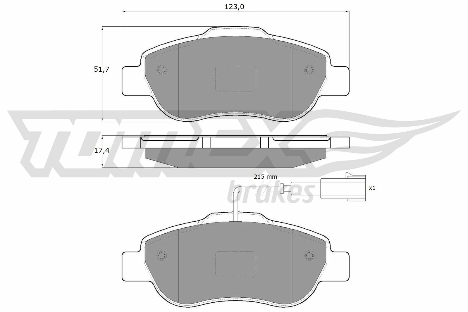 Sada brzdových destiček, kotoučová brzda TOMEX Brakes